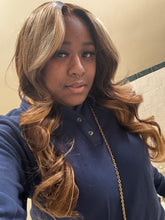 Custom colored Bodywave bundles with closure.